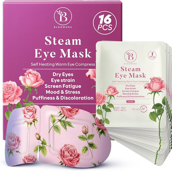 16 Pack Rose Steam Eye Mask for Dryness, Strain & Relaxation, Heated Eye Mask by Unknown