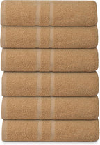 Basic Medium Bath Towels 24x48 Inches – Pack of 6 – Beige Color – Soft and - Image 2