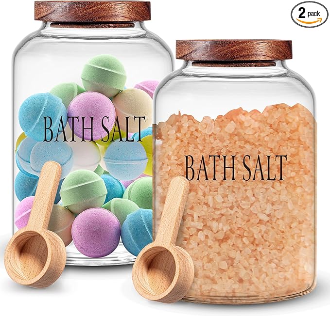 SiliFine 2 Sets 74 oz Large Bath Salt Container by SiliFine