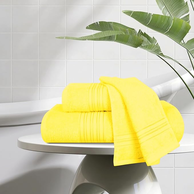 BOUTIQUO Ultra Soft 3 Pack Cotton Towel Set, Contains a Bath Towels 28x55 inch - Image 3