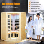 Far Infrared Wooden Sauna Room, 2-3 Person Home Sauna Canadian Hemlock Indoor - Image 2