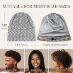 LULUSILK 100% Mulberry Silk Lined Sleep Cap, Adjustable Silk Hair Wrap - Image 5