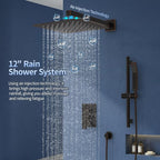 SR SUN RISE 12 Inch Oil Rubbed Bronze Shower Faucet Set, Wall-Mount Adjustable - Image 2