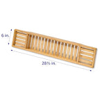 Bamboo Large 28.7" Long Slatted Bathtub Tray - Image 2