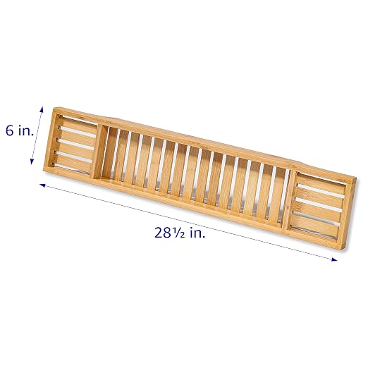 Bamboo Large 28.7" Long Slatted Bathtub Tray - Image 2