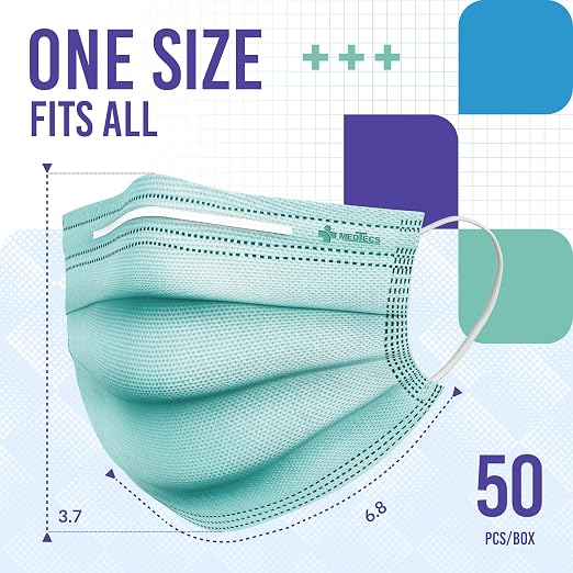 Medtecs Face Mask Disposable – Available in 50 & 2, 3-Ply Breathable, Soft Fit - Image 5