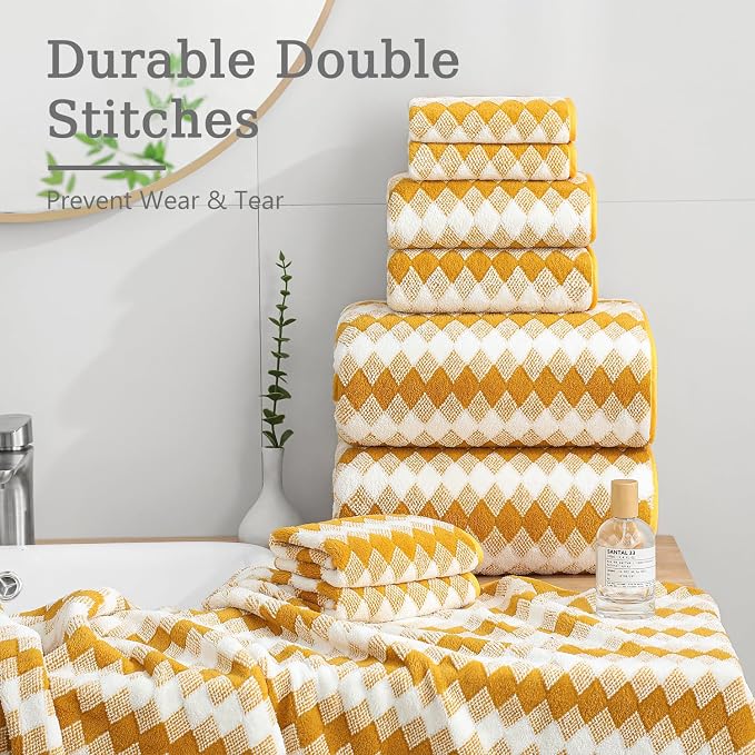 8 Piece Bathroom Towel Set |2 Oversized Bath Towels, 2 Hand Towels, 4 - Image 6