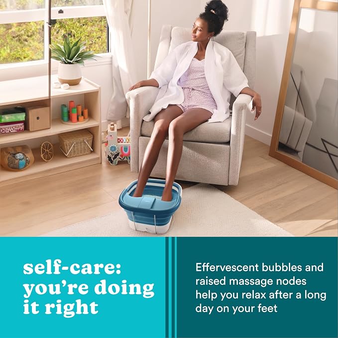 Homedics Smart Space Bubble Mate Collapsible Foot Spa, Heat-Maintaining - Image 7