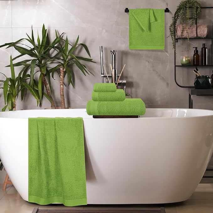 Ultra Soft 6 Pack Cotton Towel Set, Contains 2 Bath Towels 28x55 inch, 2 Hand - Image 5