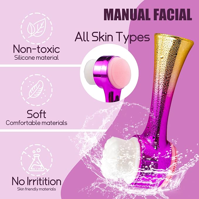 Facial Cleansing Brush 2 in 1Double-Sided Facial Cleaning Brush - Image 5