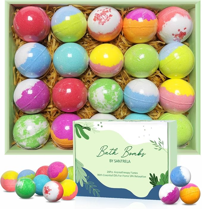 Bath Bombs for Women Gift Set, 20 Organic Bath Bombs - Image 2