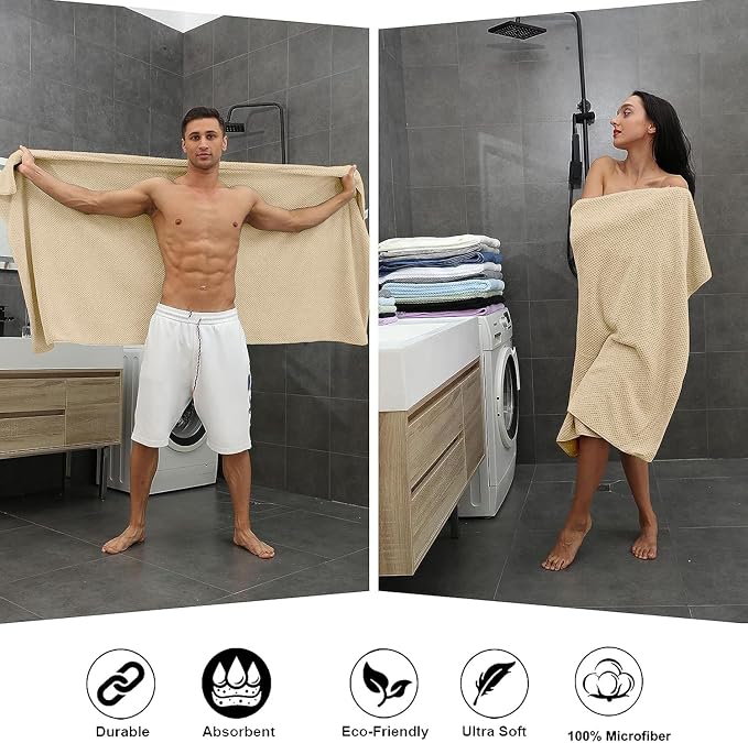 8-Piece Bath Towel Set, 2 Extra Large Bath Towel Sheets, 2 Hand Towels and 4 - Image 5