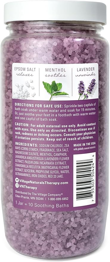 Village Naturals Therapy Nighttime Concentrated Mineral Bath Soak, 20 oz - Image 2