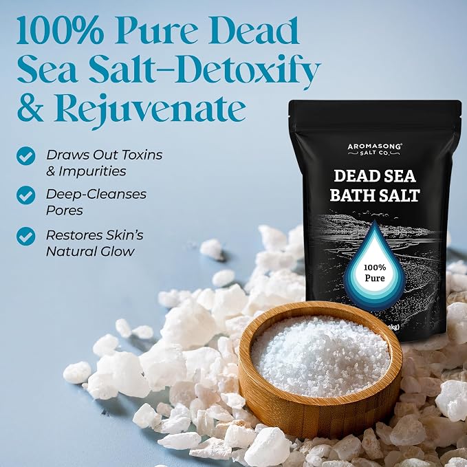 Aromasong Dead Sea Salt Bath Soak 14 OZ Pack – 100% Natural Dead Sea Salts - Image 2