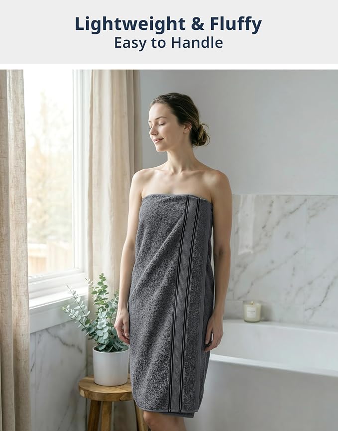 LANE LINEN 100% Mercerized Cotton Bath Towels Set of 18 – Zero Twist, 6 Bath - Image 3