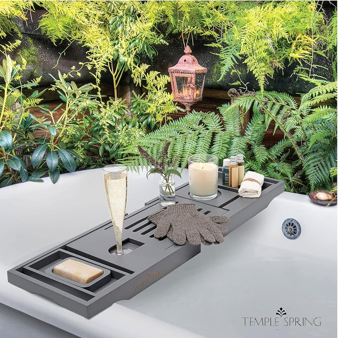 Temple Spring Bamboo Bathtub Tray Caddy - Image 7