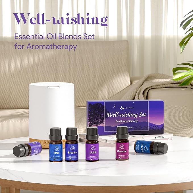 ASAKUKI Essential Oils for Diffuser –6 Mood Essential Oil Blends for Morning to - Image 9