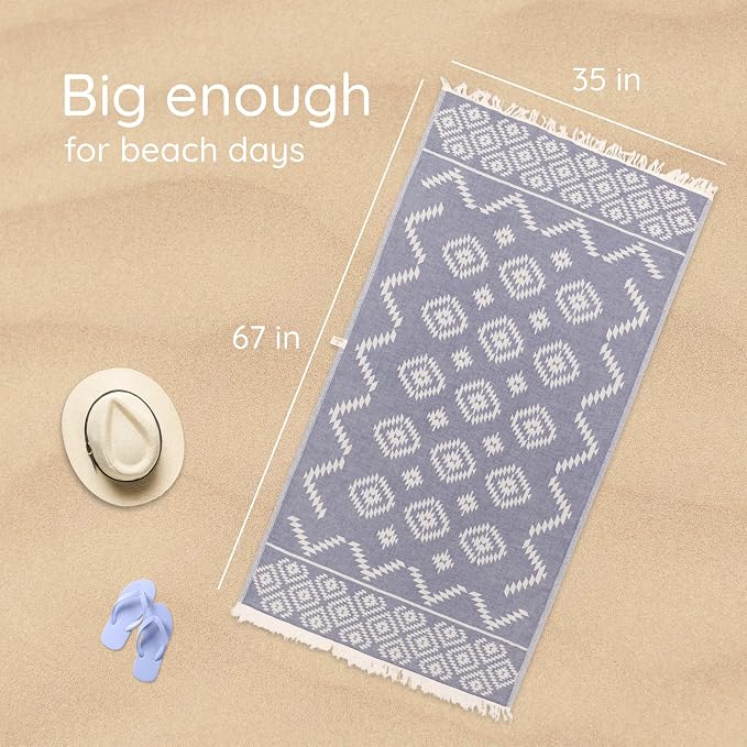 Premium Turkish Beach Towel – 100% Cotton, Quick Dry, Sand Free, Oversized Pool - Image 2
