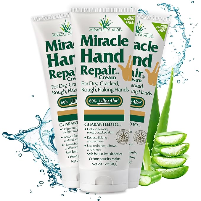 Miracle Hand Repair Cream for Dry Cracked Hands 1 oz Best Healing Hand Cream by MiracleofAloe%C2%AE
