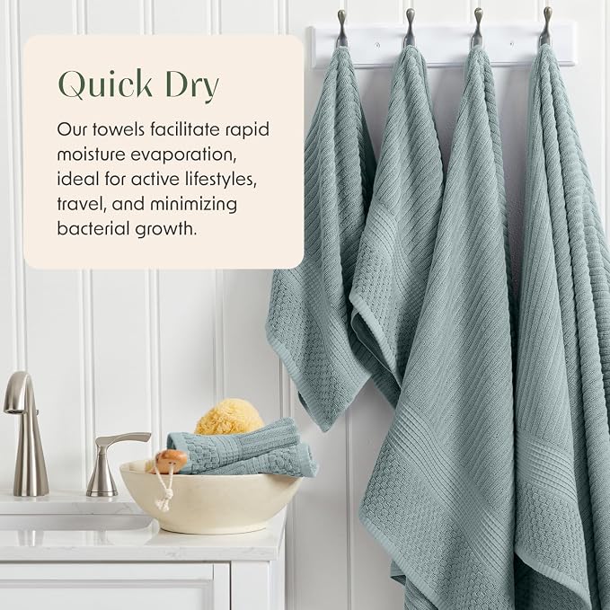 Springtree Home 100% Cotton Bath Towel Set of 4 | Super Soft & Absorbent - Image 3