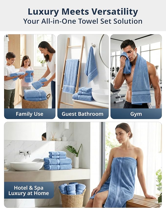 LANE LINEN Premium Bath Towel Set of 12 – 100% Cotton Towels - Image 7