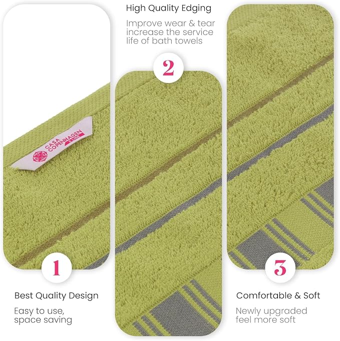 CASA COPENHAGEN X Line 2Pcs 100% Egyptian Cotton Large Designer Bathsheet - Image 4