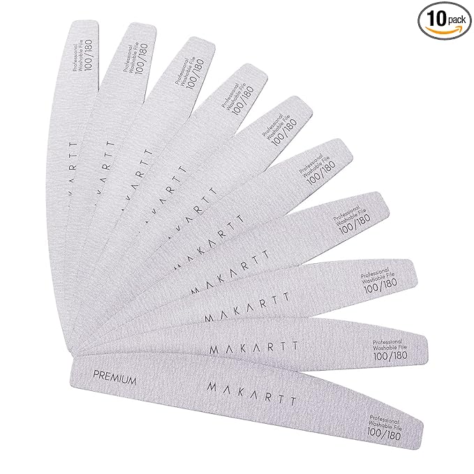 Makartt Nail File: Professional Nail Files, 100/180 Grit Emery Boards by Makartt