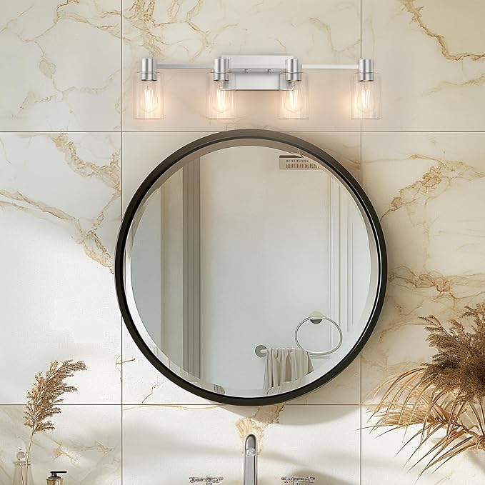 4-Light Modern Vanity Light Fixtures Over Mirror, Brushed Nickel Bathroom Light - Image 7