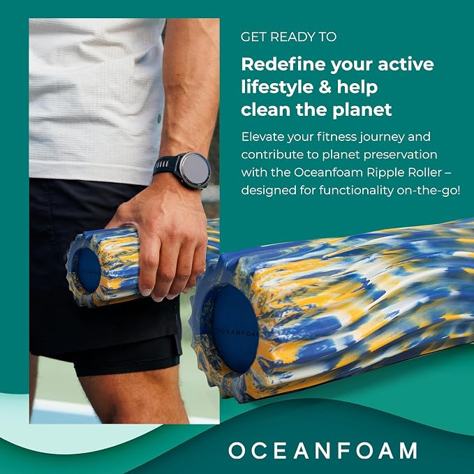 Oceanfoam Ripple Travel Foam Roller Firm Mini Foam Roller - Image 4