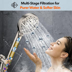 6-Setting Filtered Handheld Shower Head, JDO High Pressure Shower Head - Image 3