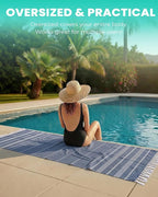 Antfuny 2 Packs Turkish Beach Towels Bathroom Pool Towel Adult Oversized Quick - Image 5
