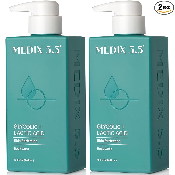 MEDIX 5.5 Glycolic Acid + Lactic Acid Exfoliating Body Wash Gel | KP Bump by Medix55