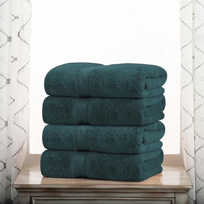 Superior Egyptian Cotton Pile Bath Towel Set of 4, Ultra Soft Luxury Towels by SUPERIOR