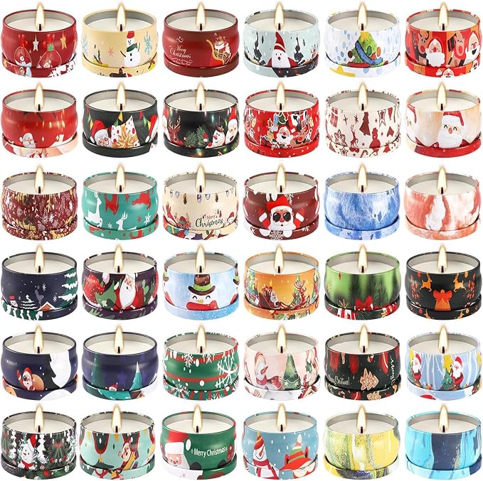 YOROXRG 36 Pack Christmas Scented Candles Gift Set 2.5oz Strong Fragrance jar - Image 9