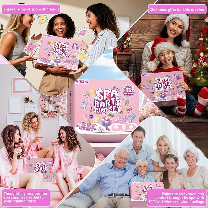 137 PCS Spa Party Supplies For Girls, Include Face Mask, Bath Bombs, Hand Cream - Image 6