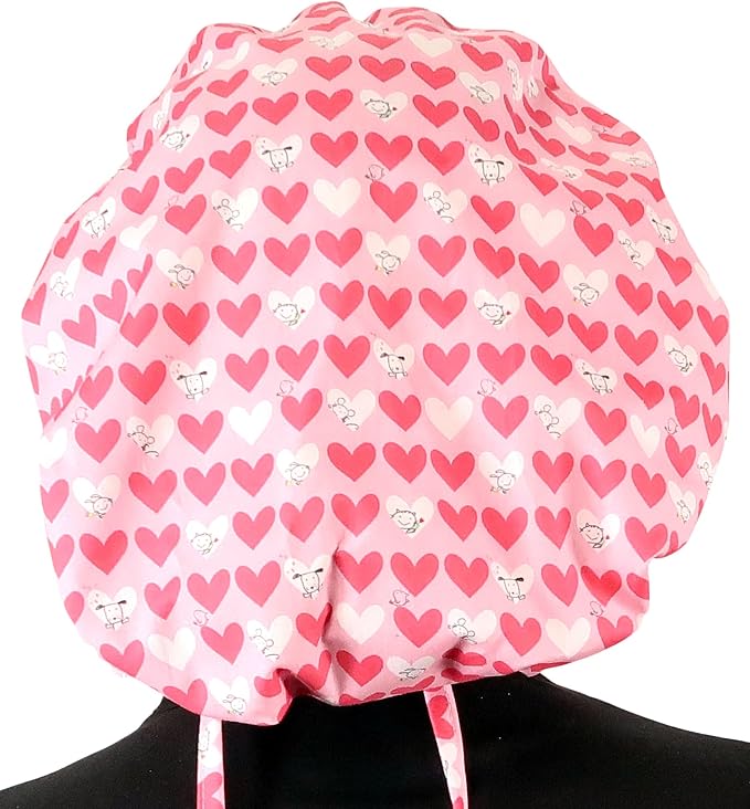 Sparkling EARTH Banded Bouffant Surgical Scrub Ponytail Working Caps and - Image 4