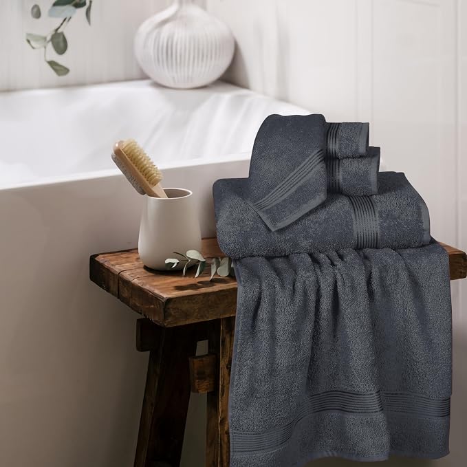 Elvana Home Ultra Soft 6 Pack Cotton Towel Set, Contains 2 Bath Towels 28x55 - Image 4