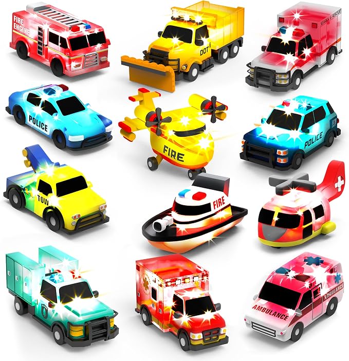 Tub Works® Emergency™ Cars Light Up Bath Toys, 12 Pack | Water-Activated Light by TubWorks