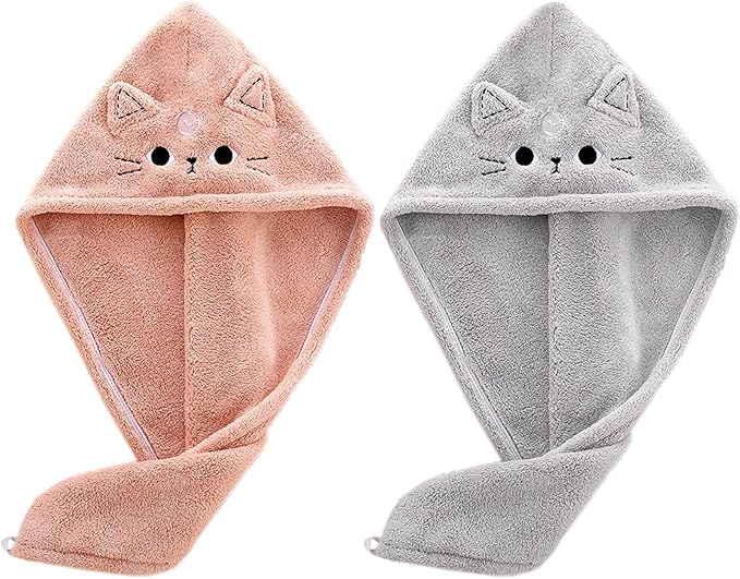 2Pack Microfiber Hair Towel Wrap by KIGOTWIN