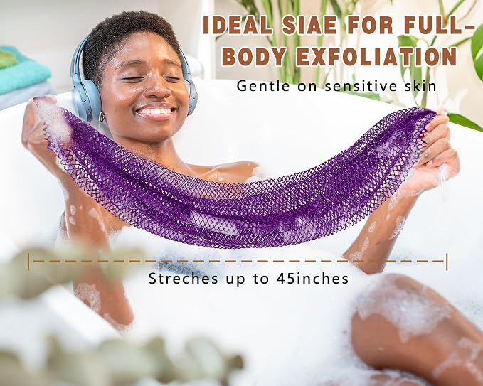 2 Pack African Net Sponge Exfoliating Body Scrubber Bath Sponge - Image 2