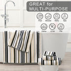 Luxury Black Striped 6-Piece Towel Set - Image 4