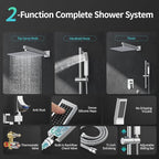 SR SUN RISE 10 Inch Square Shower Faucet, Adjustable 16-Inch Slide Bar Hand - Image 3