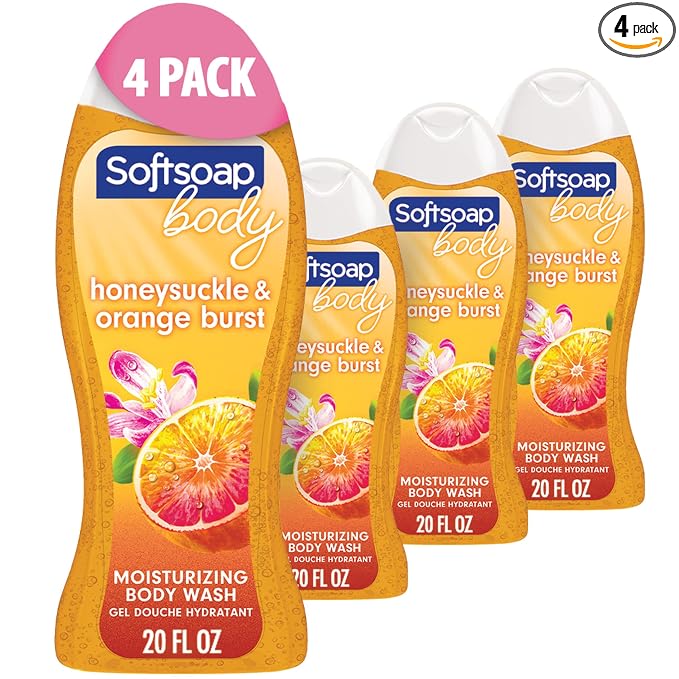 Softsoap Body Wash, Honeysuckle & Orange Burst Body Wash, 20 Ounce, 4 Pack by Home