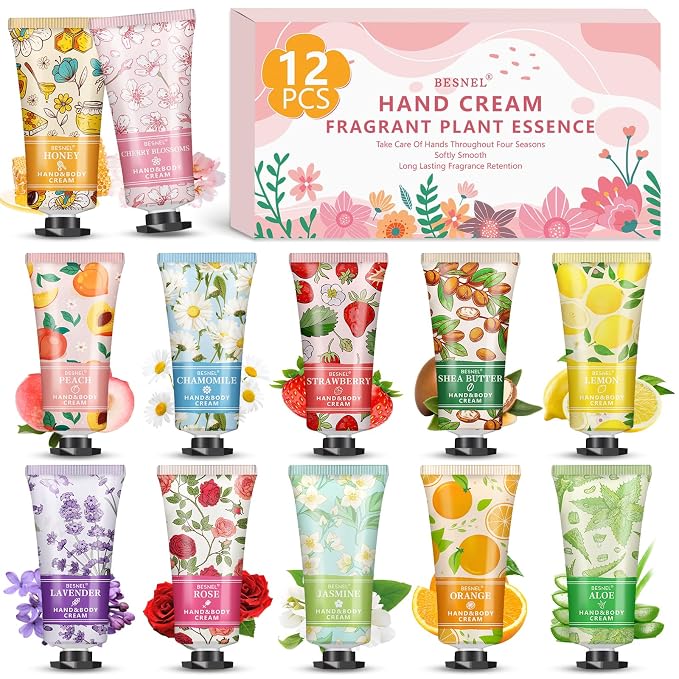 12 Pack Hand Cream Gift Set For Women, Mothers Day Gifts, Teacher Appreciation by BESNEL
