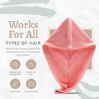 Microfiber Hair Towel Wrap, Hair Turban Towel Super Absorbent Twist Turban Dry - Image 3