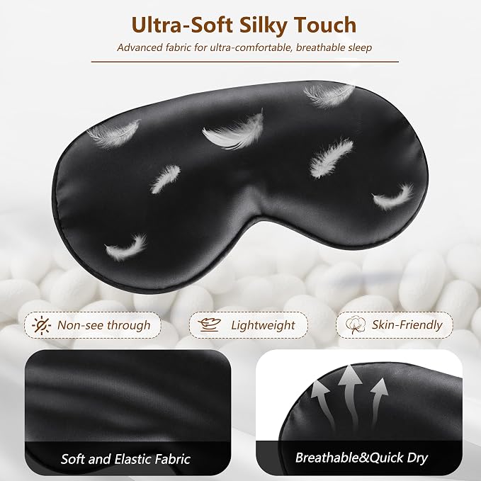 Sleep Mask Silk Eye Mask for Men Sleeping Mask, Adjustable Elastic Strap for - Image 4