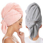 2 Pack Large Microfiber Hair Towel Wrap by BYCOO