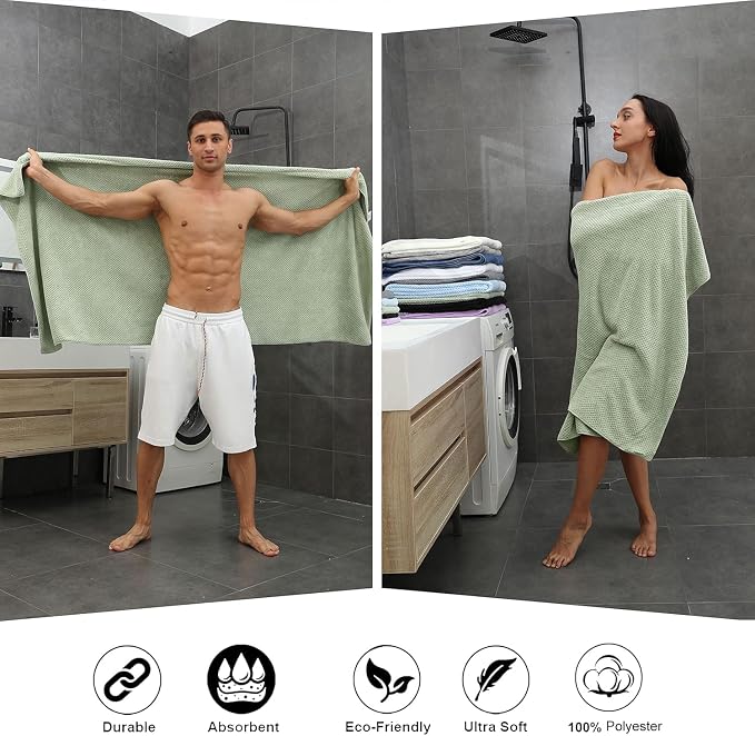 8-Piece Bath Towel Set, 2 Extra Large Bath Towel Sheets, 2 Hand Towels and 4 - Image 5