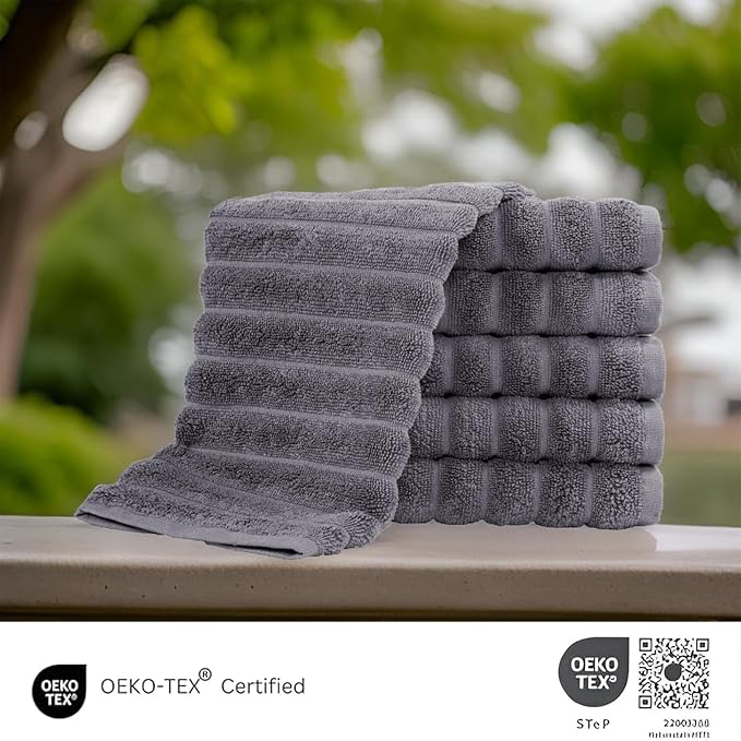 Classic Turkish Towels CTT Luxurious 100% Turkish Cotton Washcloths 6 Pack - Image 3
