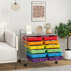 Giantex 12 Drawers Rolling Cart, Mobile Storage Drawer Cart, Classroom - Image 2